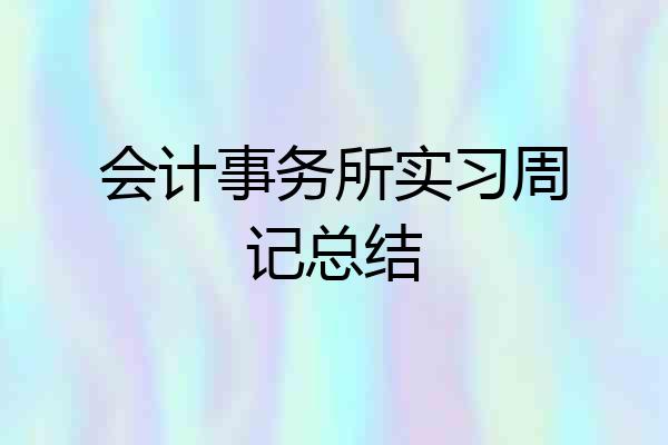 会计事务所实习周记总结