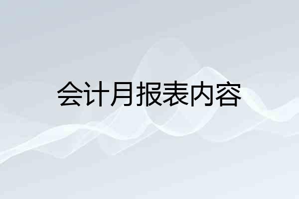 会计月报表内容