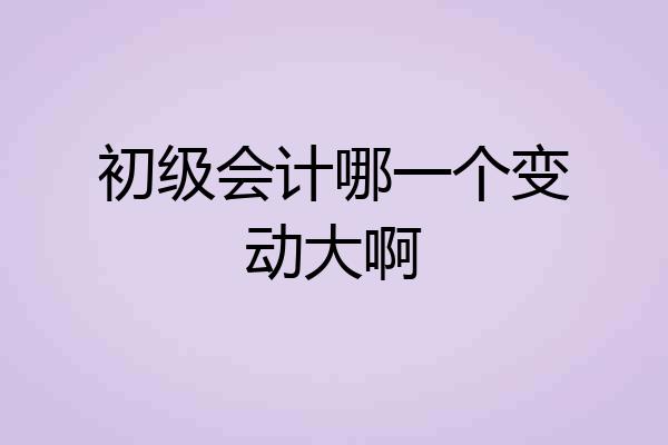 初级会计哪一个变动大啊