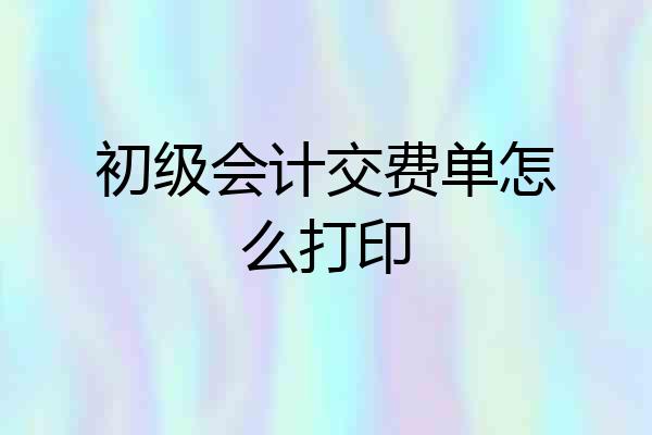 初级会计交费单怎么打印
