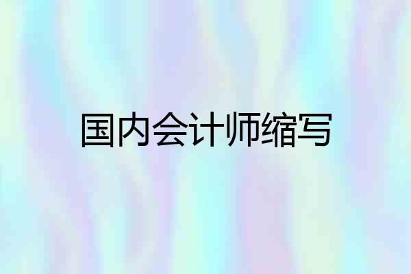 国内会计师缩写