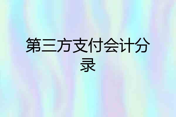 第三方支付会计分录