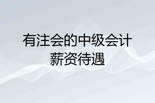 有注会的中级会计薪资待遇