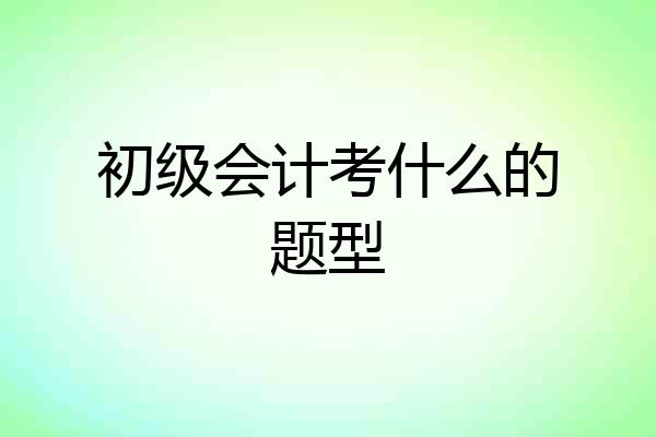 初级会计考什么的题型