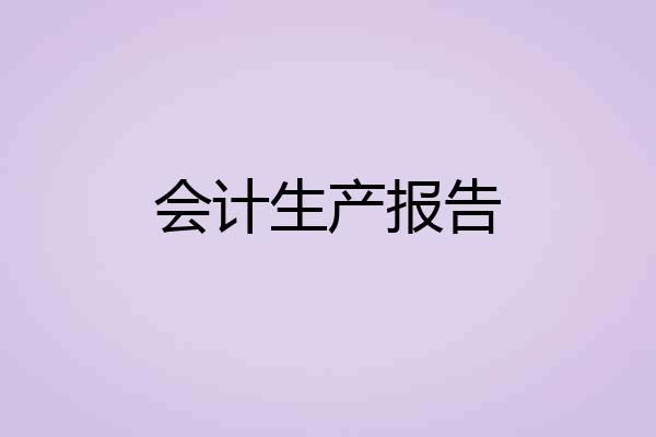 会计生产报告