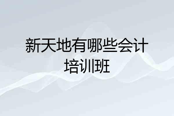 新天地有哪些会计培训班