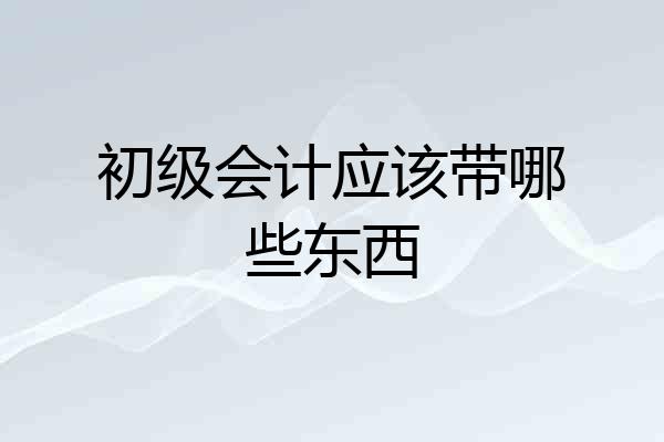 初级会计应该带哪些东西
