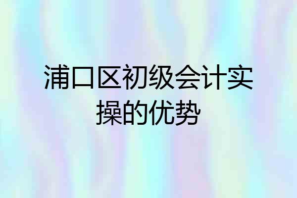 浦口区初级会计实操的优势