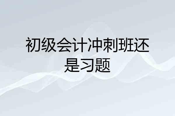 初级会计冲刺班还是习题