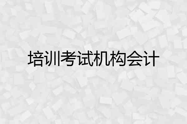 培训考试机构会计