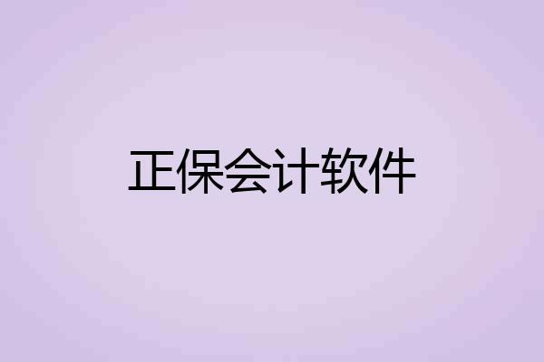 正保会计软件