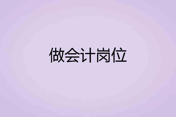 做会计岗位