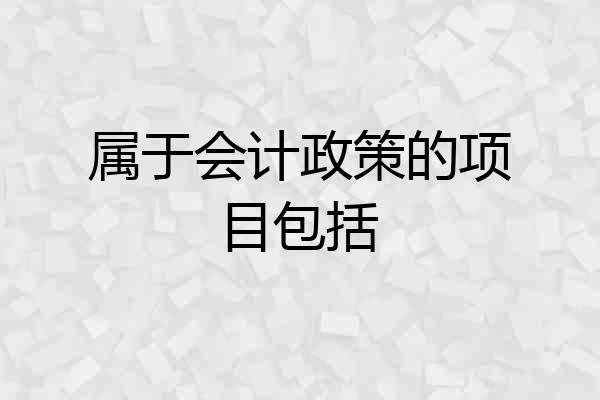 属于会计政策的项目包括