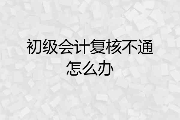 初级会计复核不通怎么办