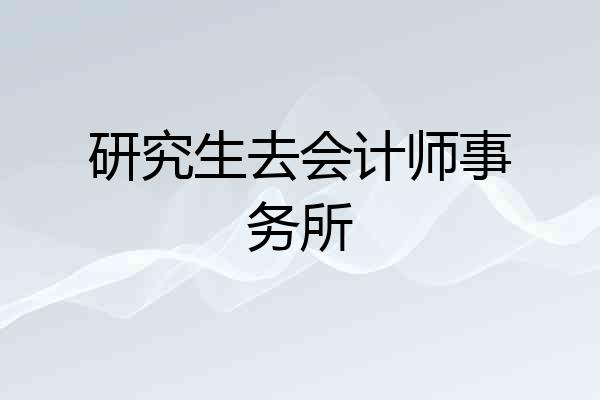 研究生去会计师事务所