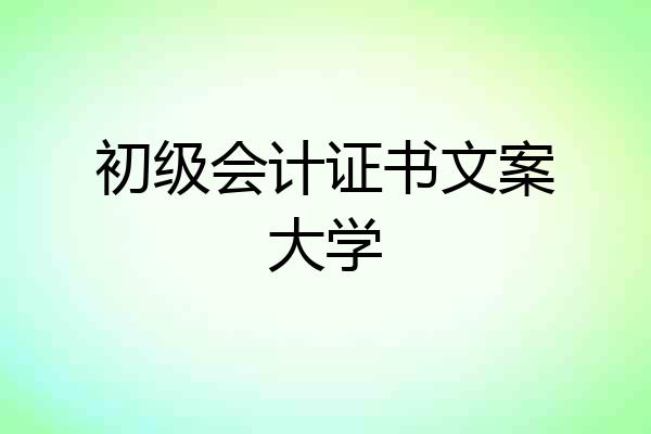 初级会计证书文案大学