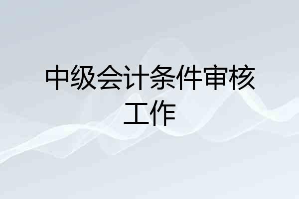 中级会计条件审核工作