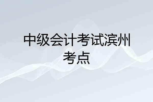 中级会计考试滨州考点