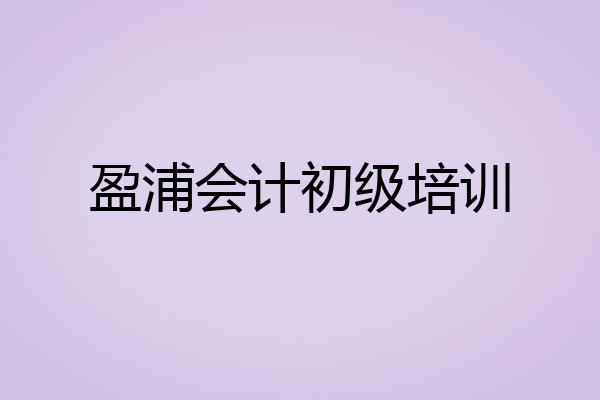 盈浦会计初级培训