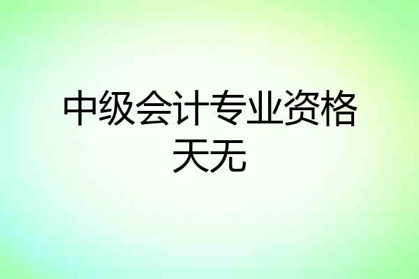 中级会计专业资格天无