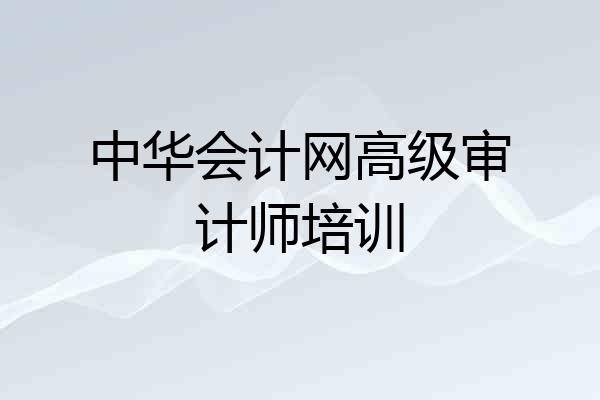 中华会计网高级审计师培训