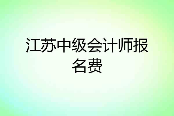 江苏中级会计师报名费