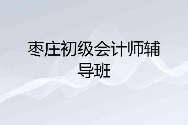 枣庄初级会计师辅导班