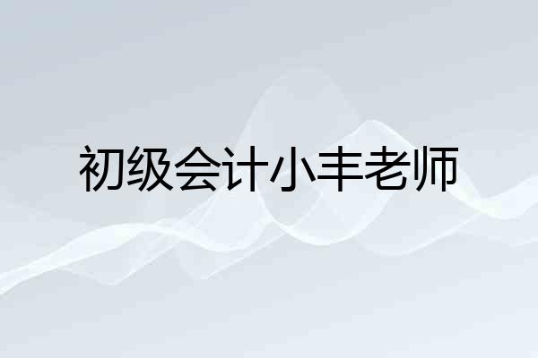 初级会计小丰老师