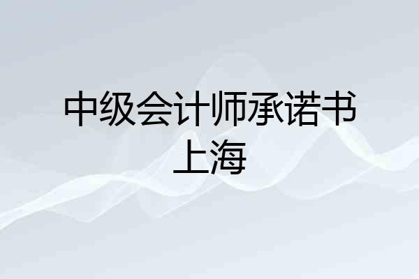 中级会计师承诺书上海
