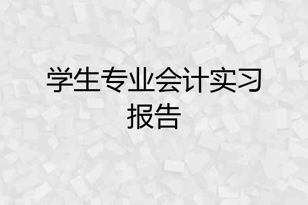 学生专业会计实习报告