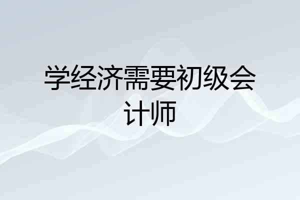 学经济需要初级会计师