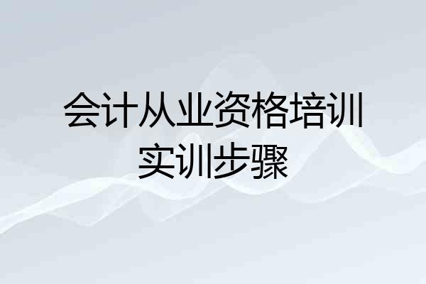 会计从业资格培训实训步骤