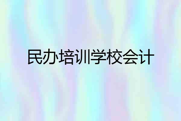 民办培训学校会计