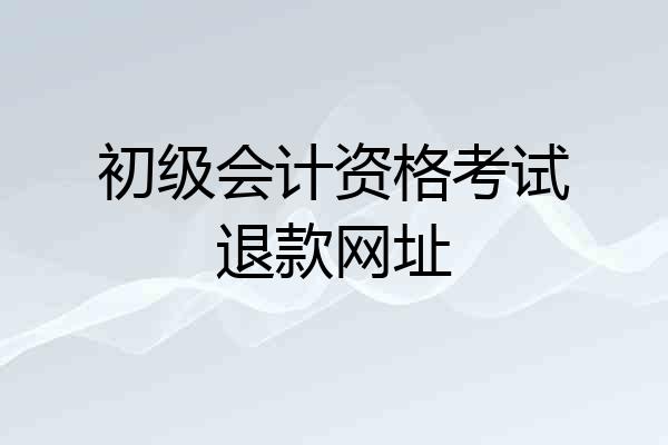 初级会计资格考试退款网址