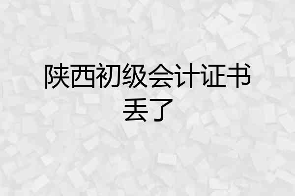 陕西初级会计证书丢了