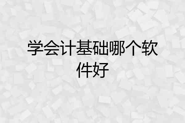 学会计基础哪个软件好