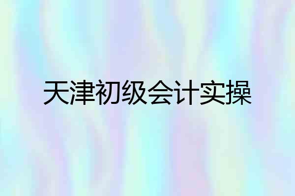 天津初级会计实操
