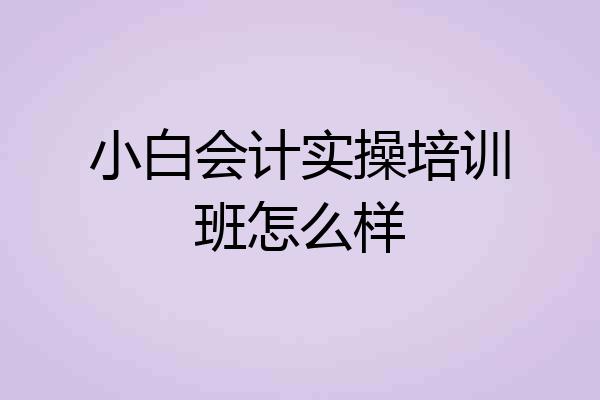 小白会计实操培训班怎么样