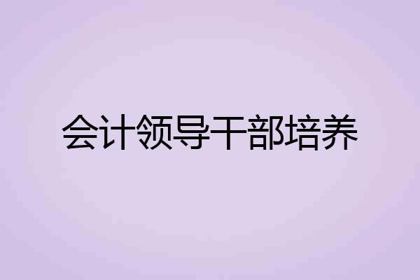 会计领导干部培养