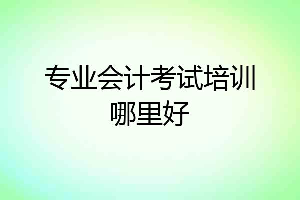 专业会计考试培训哪里好