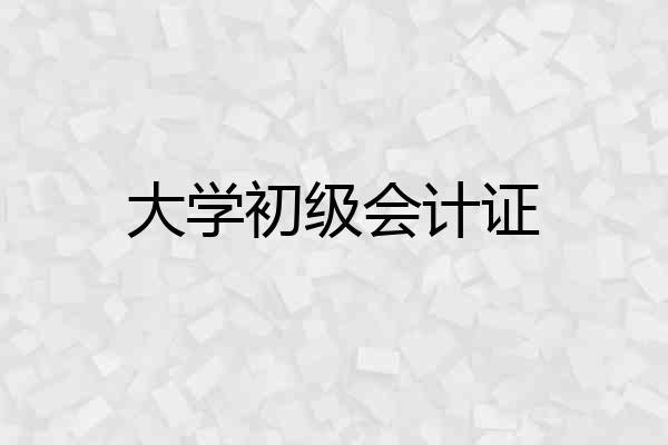 大学初级会计证
