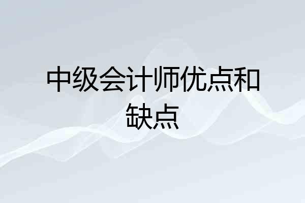 中级会计师优点和缺点