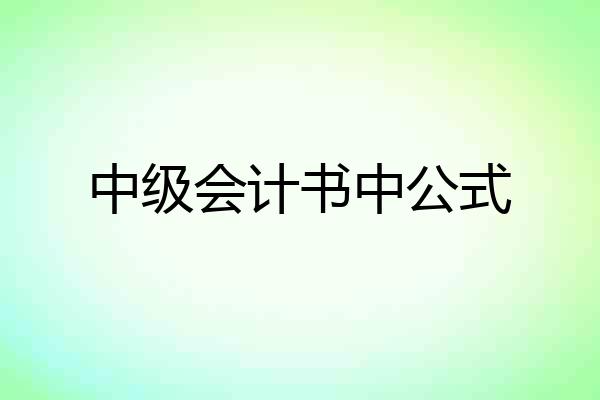 中级会计书中公式