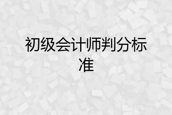 初级会计师判分标准