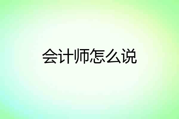 会计师怎么说