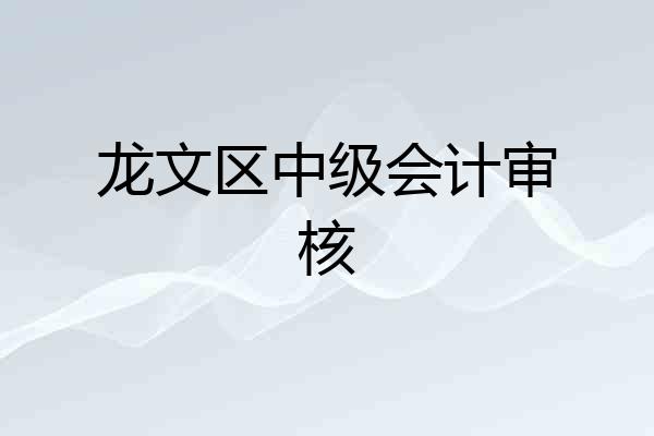 龙文区中级会计审核