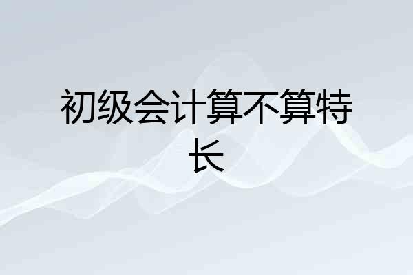 初级会计算不算特长