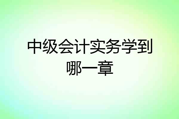 中级会计实务学到哪一章