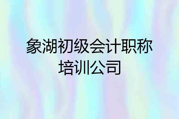 象湖初级会计职称培训公司