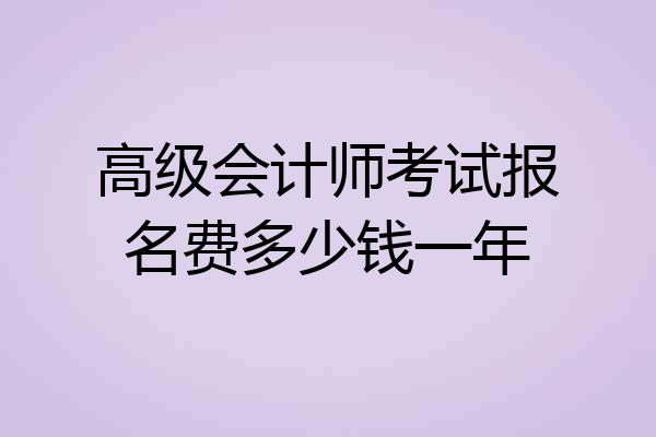 高级会计师考试报名费多少钱一年